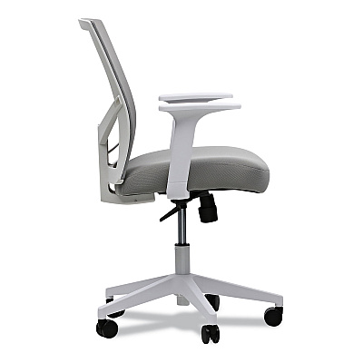Workspace by Alera Mesh Back Fabric Task Chair, Supports Up to 275 lb, 17.32" to 21.1" Seat Height, Gray Seat, Gray Back (ALEWS42B47)