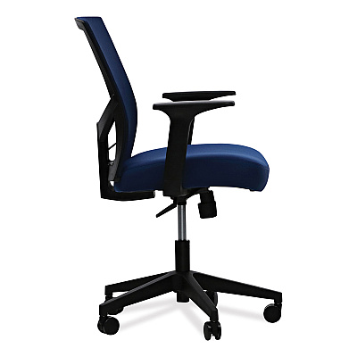 Workspace by Alera Mesh Back Fabric Task Chair, Supports Up to 275 lb, 17.32" to 21.1" Seat Height, Navy Seat, Navy Back (ALEWS42B27)