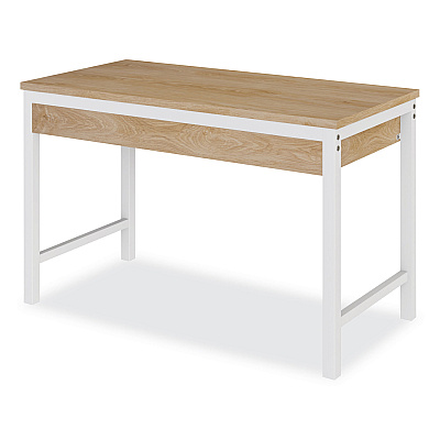 Workspace by Alera Modern Writing Desk, 47.24" x 23.62" x 29.92", Beigewood/White (ALEWSWD4824WB)