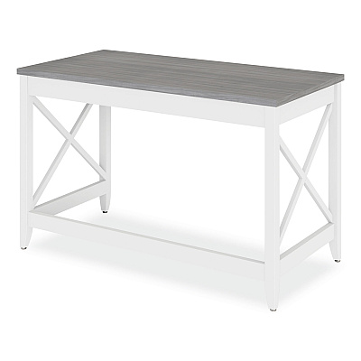 Workspace by Alera Farmhouse Writing Desk, 47.24" x 23.62" x 29.53", Gray (ALEWSF4824GY)