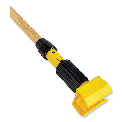 Rubbermaid Commercial Gripper Hardwood Mop Handle, 1.13" dia x 60", Natural/Yellow (RCPH216)