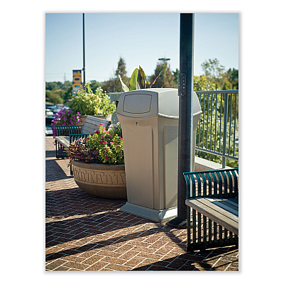 Rubbermaid Commercial Ranger Fire-Safe Container, 35 gal, Structural Foam, Beige (RCP843088BG)