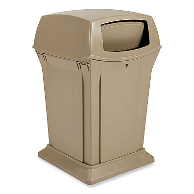 Rubbermaid Commercial Ranger Fire-Safe Container, Two Doors, 45 gal, Structural Foam, Beige (RCP917188BG)