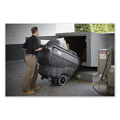 Rubbermaid Commercial Structural Foam Tilt Truck, 151 gal, 600 lb Capacity, Plastic, Black (RCP1011BLA)