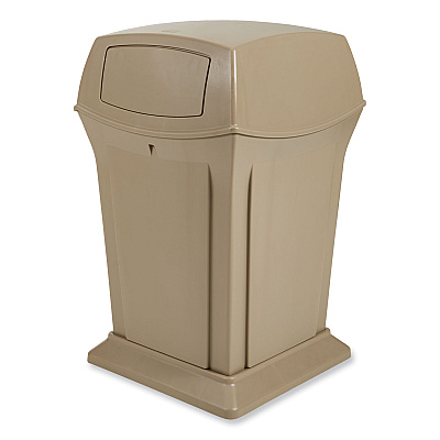 Rubbermaid Commercial Ranger Fire-Safe Container, Two Doors, 45 gal, Structural Foam, Beige (RCP917188BG)