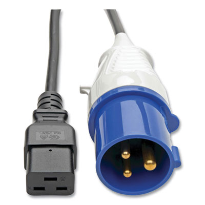 Tripp Lite Heavy-Duty Extension Cord, 10 ft, 16 A, Blue/White/Black, Ships in 7-10 Business Days (TRPP070010)