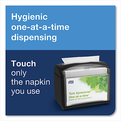 Tork Xpressnap Tabletop Napkin Dispenser, 7.9 x 5.6 x 7.9, Black (TRK6232100)