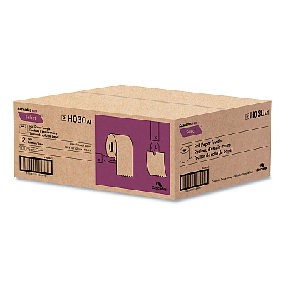 Cascades PRO Select Roll Paper Towels, 1-Ply, 7.88" x 350 ft, White, 12 Rolls/Carton (CSDH030)