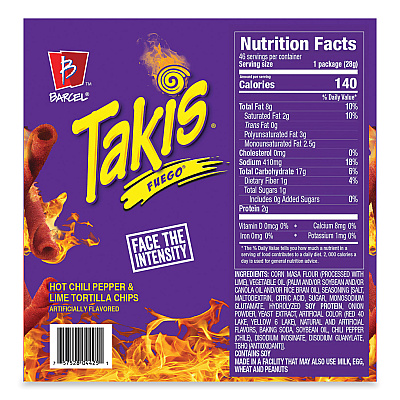 Takis Fuego, 1 oz Bags, 46 Bags/Carton (GRR22002045)