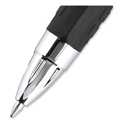 uniball Signo 207 Gel Pen, Retractable, Medium 0.7 mm, Black Ink, Clear/Black Barrel, 5/Pack (SAN1960239)