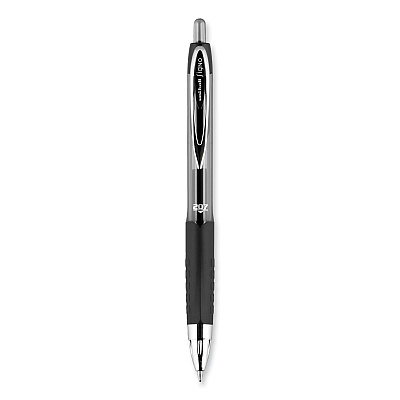 uniball Signo 207 Gel Pen, Retractable, Medium 0.7 mm, Black Ink, Clear/Black Barrel, 5/Pack (SAN1960239)