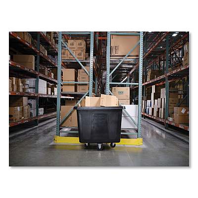 Rubbermaid Commercial Cube Truck, 119.7 gal, 500 lb Capacity, Plastic/Metal, Black (RCPFG461600BLA)