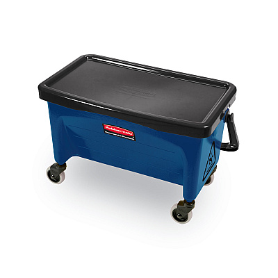 Rubbermaid Commercial Microfiber Finish Bucket, with Lid, 3 gal, Blue (RCPQ930)