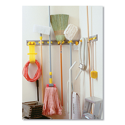 Rubbermaid Commercial Closet Organizer/Tool Holder, 34w x 3.25d x 4.25h, Gray (RCP199300GY)