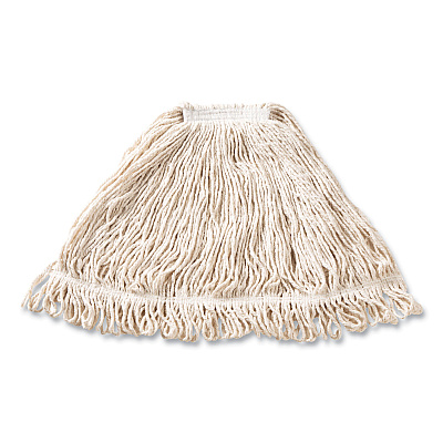 Rubbermaid Commercial Super Stitch Blend Mop Head, Large, Cotton/Synthetic, White, 6/Carton (RCPD213WHI)