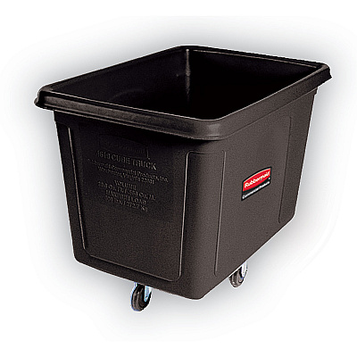 Rubbermaid Commercial Cube Truck, 149 gal, 600 lb Capacity, Plastic, Black (RCP4619BLA)