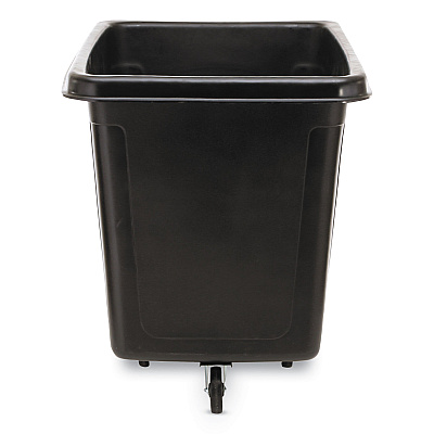 Rubbermaid Commercial Cube Truck, 105 gal, 500 lb Capacity, Plastic, Black (RCP4614BLA)