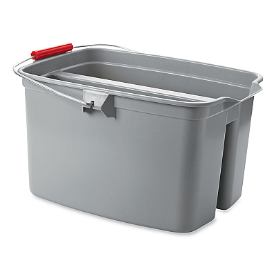 Rubbermaid Commercial Double Utility Pail, 17 qt, Plastic, Gray (RCP2617GRA)