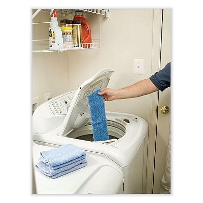 Rubbermaid Commercial Economy Wet Mopping Pad, Microfiber, 18", Blue (RCPQ409BLUEA)