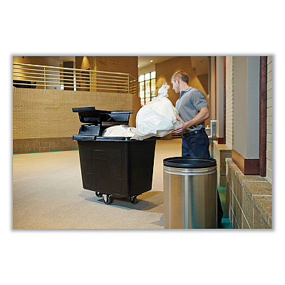 Rubbermaid Commercial Cube Truck, 119.7 gal, 500 lb Capacity, Plastic/Metal, Black (RCPFG461600BLA)