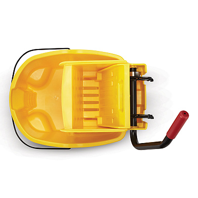 Rubbermaid Commercial WaveBrake 2.0 Bucket/Wringer Combos, Side-Press, 35 qt, Plastic, Yellow (RCPFG758088YEL)