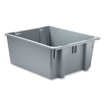 Rubbermaid Commercial Palletote Box, 19 gal, 23.5" x 19.5" x 10", Gray (RCP1731GRA)