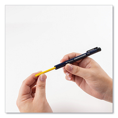 Tombow Wax-Based Marking Pencil, 4.4 mm, Yellow Wax, Navy Blue Barrel, 10/Box (TOM51534)