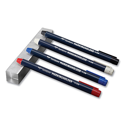 Tombow Wax-Based Marking Pencil, 4.4 mm, Yellow Wax, Navy Blue Barrel, 10/Box (TOM51534)