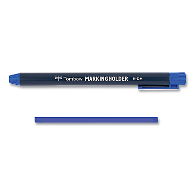Tombow Wax-Based Marking Pencil, 4.4 mm, Blue Wax, Navy Blue Barrel, 10/Box (TOM51536)