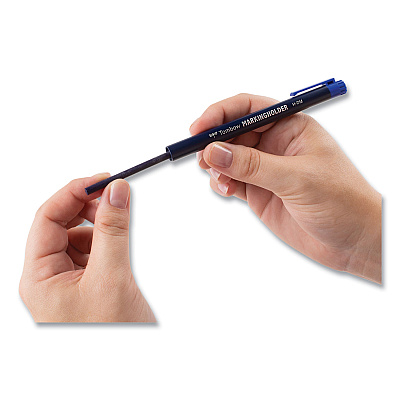 Tombow Wax-Based Marking Pencil, 4.4 mm, Blue Wax, Navy Blue Barrel, 10/Box (TOM51536)