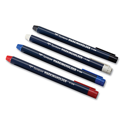 Tombow Wax-Based Marking Pencil, 4.4 mm, Blue Wax, Navy Blue Barrel, 10/Box (TOM51536)
