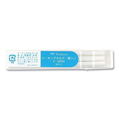 Tombow Mechanical Wax-Based Marking Pencil Refills, 4.4 mm, White, 10/Box (TOM51539)