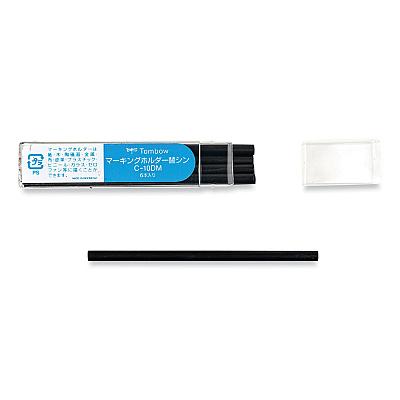 Tombow Mechanical Wax-Based Marking Pencil Refills. 4.4 mm, Black, 10/Box (TOM51542)