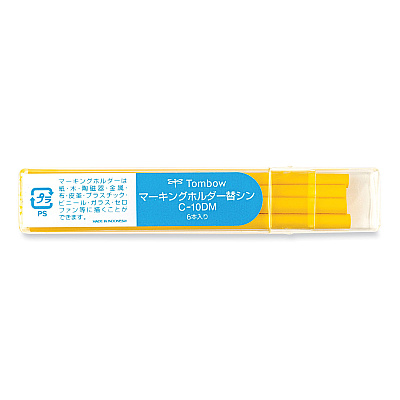 Tombow Mechanical Wax-Based Marking Pencil Refills. 4.4 mm, Yellow, 10/Box (TOM51544)