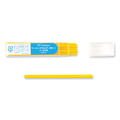 Tombow Mechanical Wax-Based Marking Pencil Refills. 4.4 mm, Yellow, 10/Box (TOM51544)