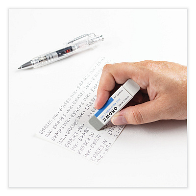 Tombow Mono Sand and Rubber Eraser, For Pencil/Ink Marks, Rectangular Block, Medium, White (TOM57302)