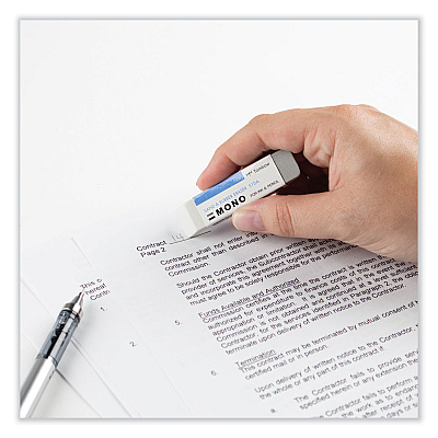 Tombow Mono Sand and Rubber Eraser, For Pencil/Ink Marks, Rectangular Block, Medium, White (TOM57302)