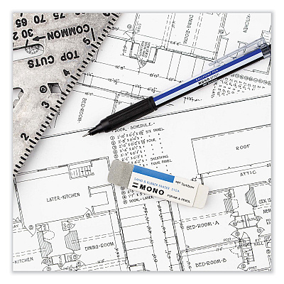 Tombow Mono Sand and Rubber Eraser, For Pencil/Ink Marks, Rectangular Block, Medium, White (TOM57302)