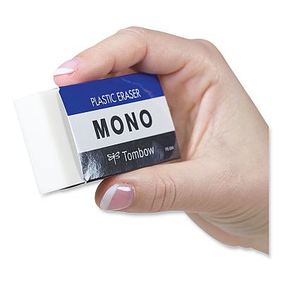 Tombow Mono Eraser, For Pencil Marks, Rectangular Block, Jumbo, White (TOM57332)