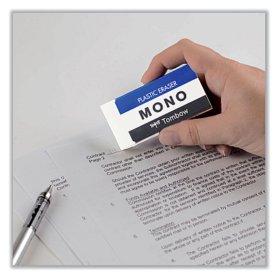 Tombow Mono Eraser, For Pencil Marks, Rectangular Block, Jumbo, White (TOM57332)