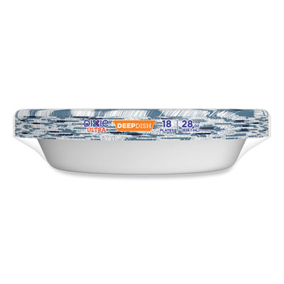 Dixie Ultra Deep Dish Paper Plate, 9.56" dia, Blue/Yellow, 18/Pack (DXE15951)