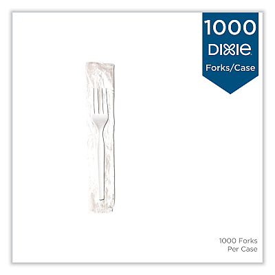 Dixie Mediumweight Polypropylene Cutlery, Forks, White, 1,000/Carton (DXEFM23C7)