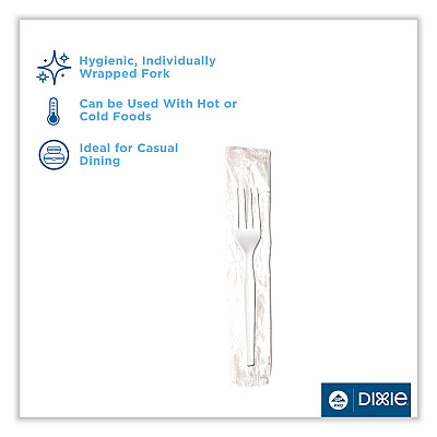 Dixie Mediumweight Polypropylene Cutlery, Forks, White, 1,000/Carton (DXEFM23C7)