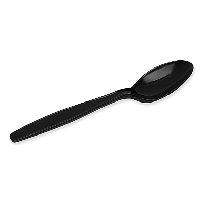 Dixie Individually Wrapped Heavyweight Teaspoons, Polypropylene, Black, 1,000/Carton (DXEPTH53C)