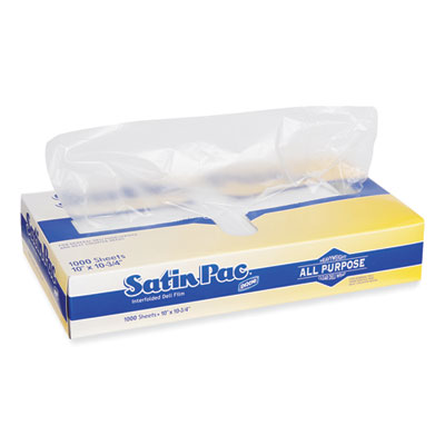 Dixie Satin-Pac High Density Polyethylene Deli Film Sheets, 10 x 10.75, Clear, 1,000/Pack, 10 Packs/Carton (DXES10)