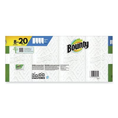 Bounty Select-a-Size Kitchen Roll Paper Towels, 2-Ply, 5.9 x 11, White, 113 Sheets/Double Plus Roll, 8 Rolls/Pack (PGC17734)