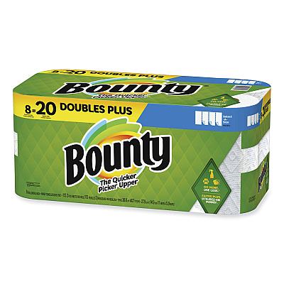 Bounty Select-a-Size Kitchen Roll Paper Towels, 2-Ply, 5.9 x 11, White, 113 Sheets/Double Plus Roll, 8 Rolls/Pack (PGC17734)