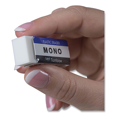 Tombow Mono Eraser, For Pencil Marks, Rectangular Block, Small, White (TOM57320)