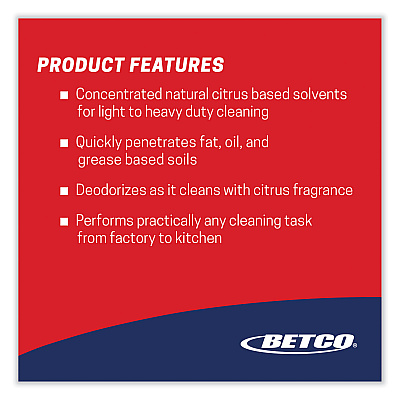 Betco Citrus Chisel, Citrus Scent, 1 gal Bottle, 4/Carton (BET1670400)