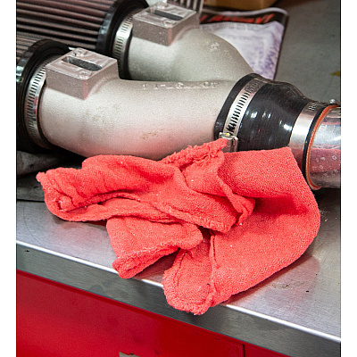Messy Mechanic Shop Towels 100 Pack 12x14 Red, Bag Of 100 (AT-STB100-BG)